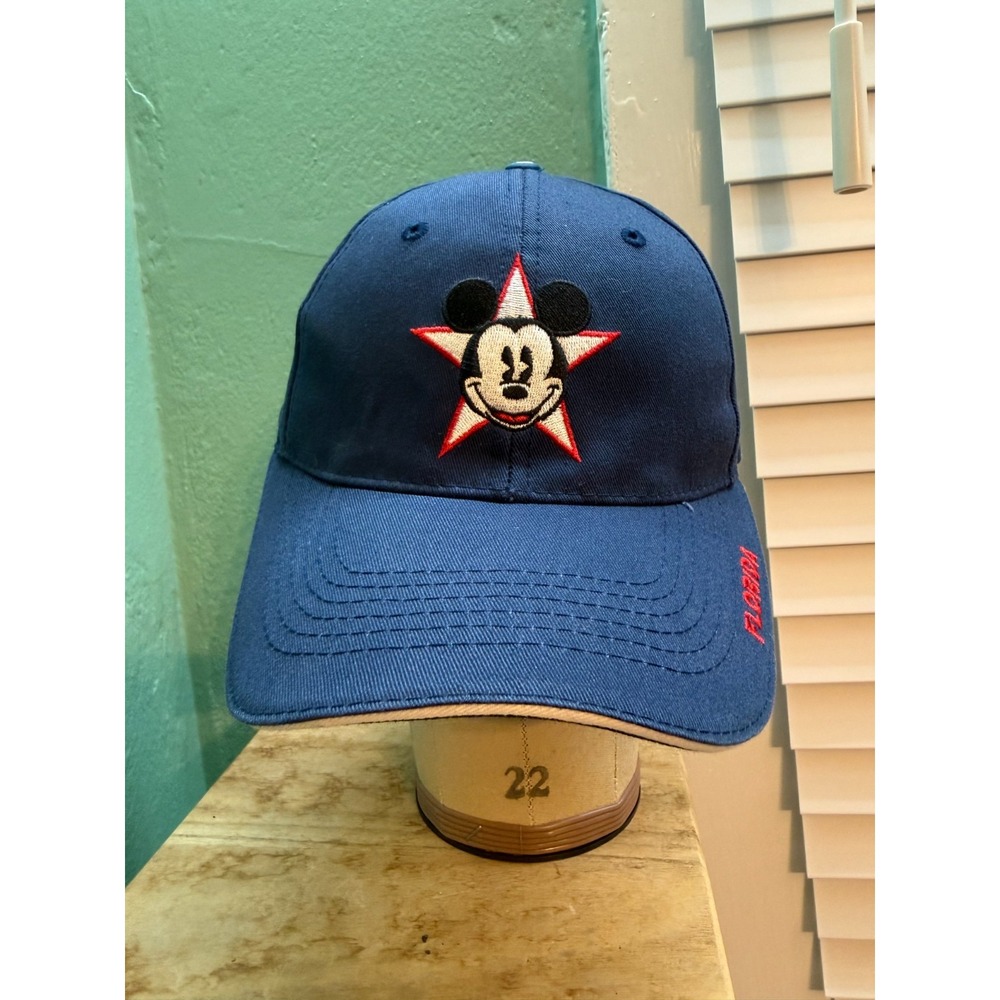 Vintage Disney Mickey Mouse Hat Cap Adult Snapback Blue Black Trucker Baseball